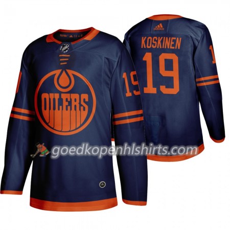 Edmonton Oilers Mikko Koskinen 19 Adidas 2019-2020 Blauw Authentic Shirt - Mannen